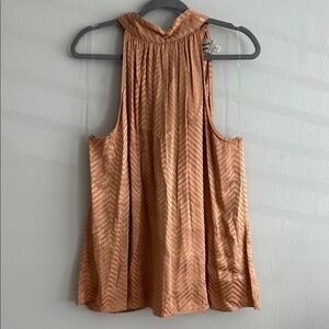 Worthington Metallic Chevron Pleated Halter Top